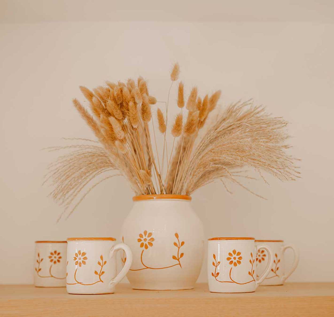 Κεραμική κανάτα με ποτήρια